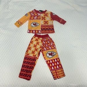 NFL Kansas City Chiefs Kids Red and Yellow Pajama Set - 12 mos.